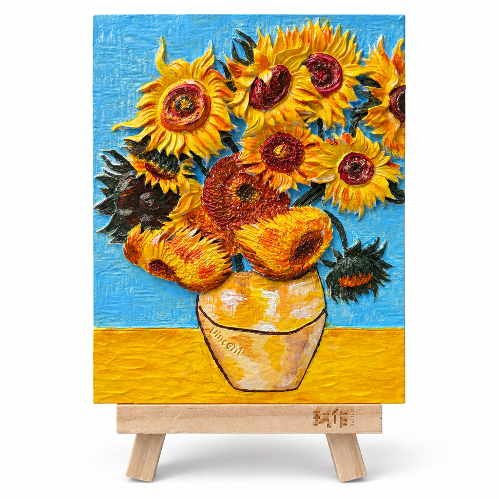 Sunflowers 3D Relief Painting Kit | Beginner-Friendly DIY Art