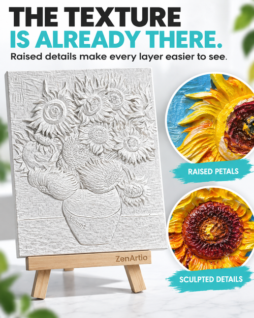 Sunflowers 3D Relief Painting Kit | Beginner-Friendly DIY Art