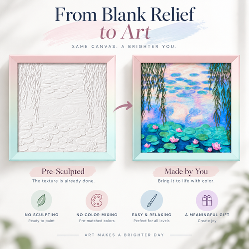 Water Lilies 3D Relief Art Kit