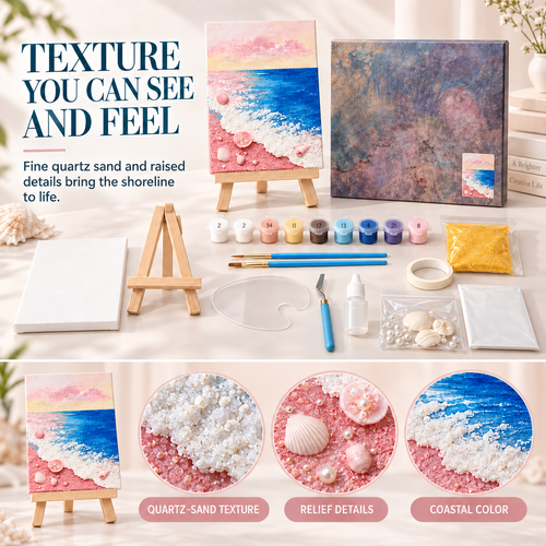 Pink Coastal Escape DIY Quartz-Sand Art Kit