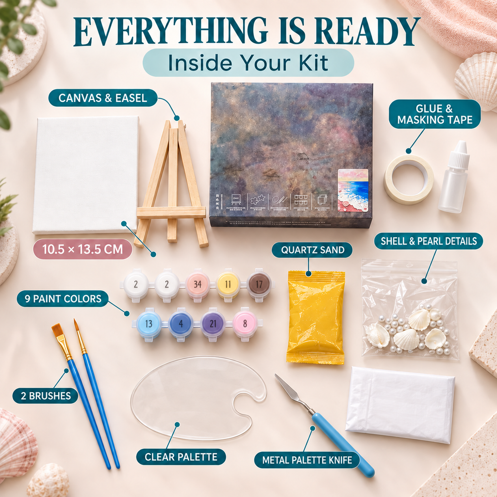 Pink Coastal Escape DIY Quartz-Sand Art Kit